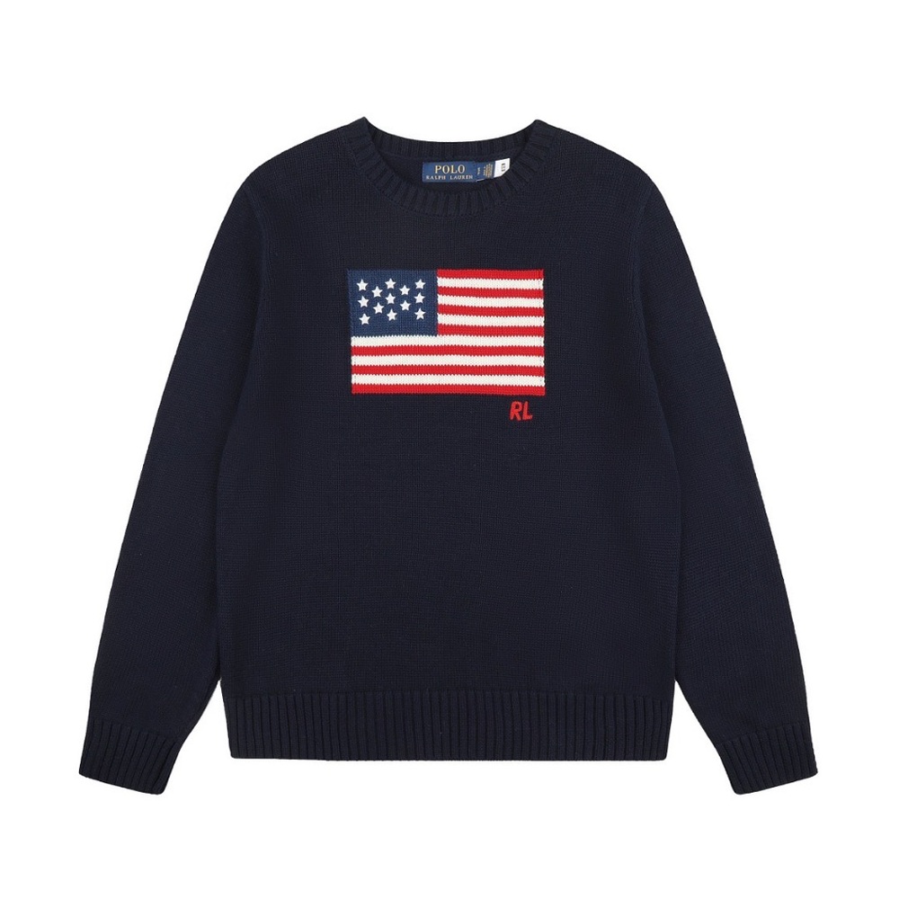 Polo by Ralph Lauren Navy Sweater with American Flag Motif
